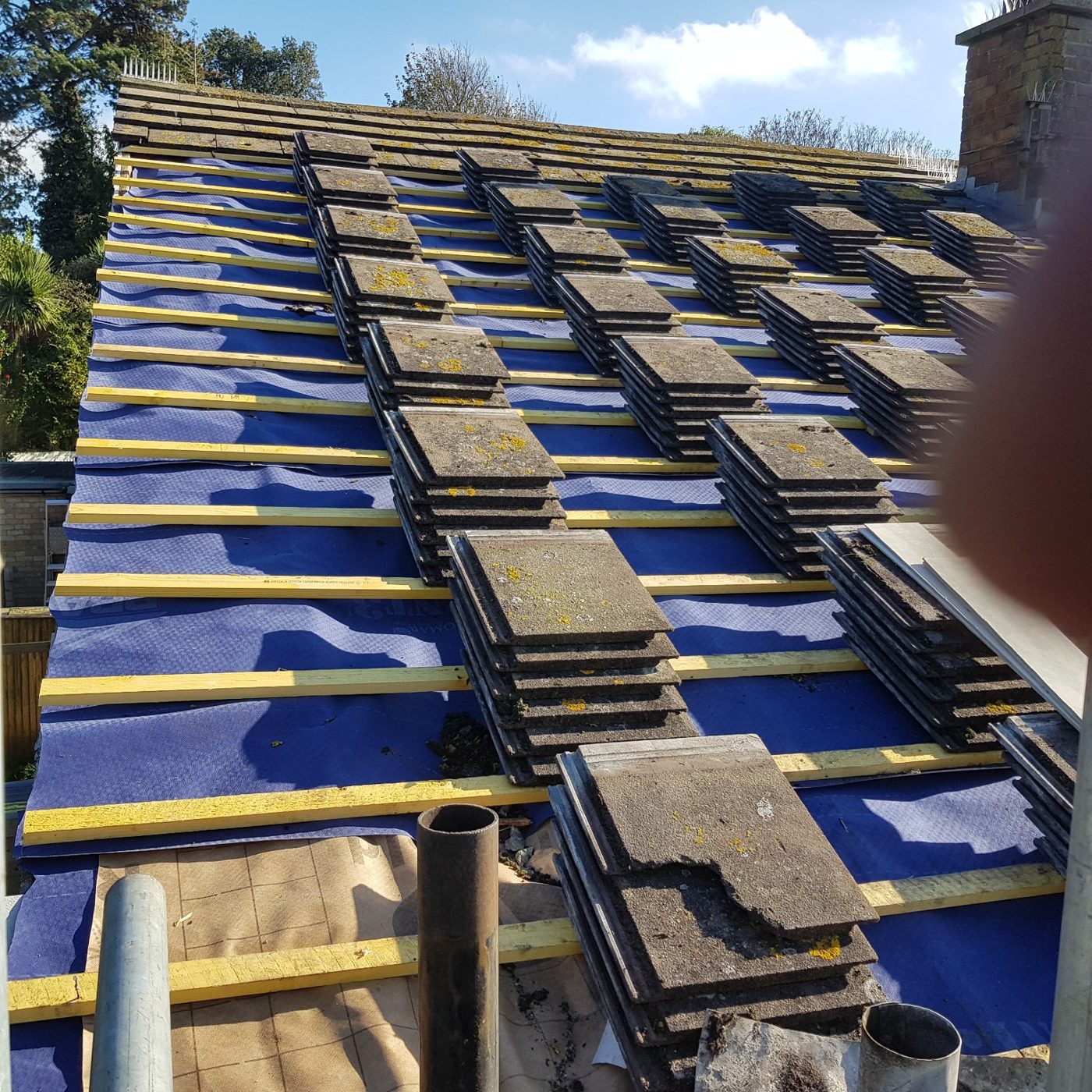 Battens and membrane installation