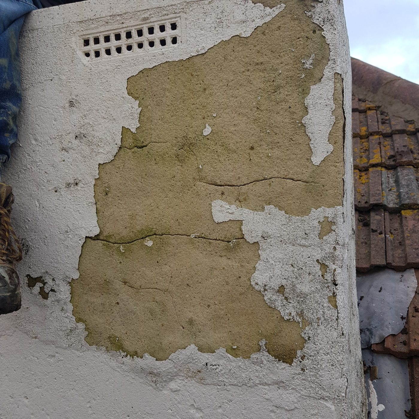 Chimney repair preparation